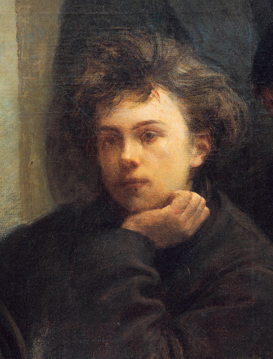Arthur Rimbaud'un portresi, Köşe Masa resminden detay by Ignace Henri Jean Fantin Latour