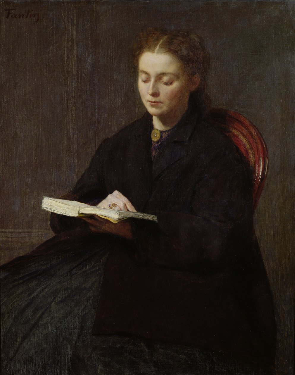 okuma, 1863 by Ignace Henri Jean Fantin Latour