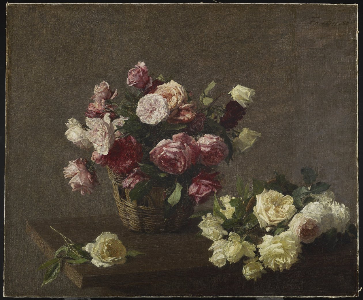 Sepetteki Güller veya Sepetteki Güller, 1888 by Ignace Henri Jean Fantin Latour