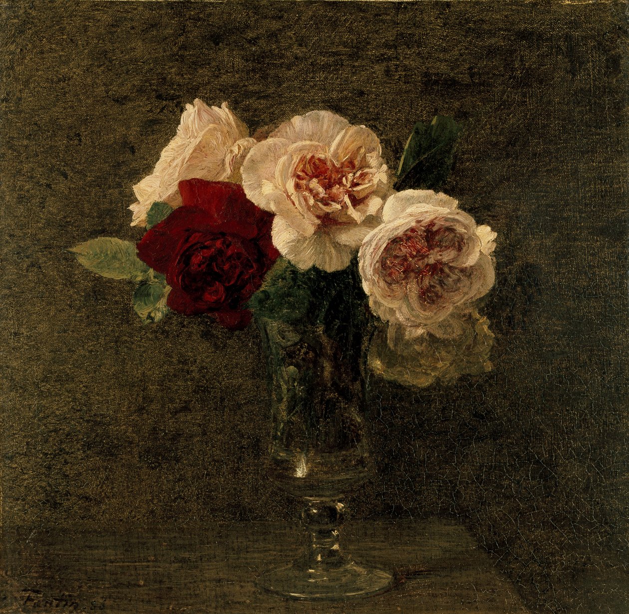 Pembe ve Kırmızı Güllerin Natürmortu, 19. Yüzyıl by Ignace Henri Jean Fantin Latour