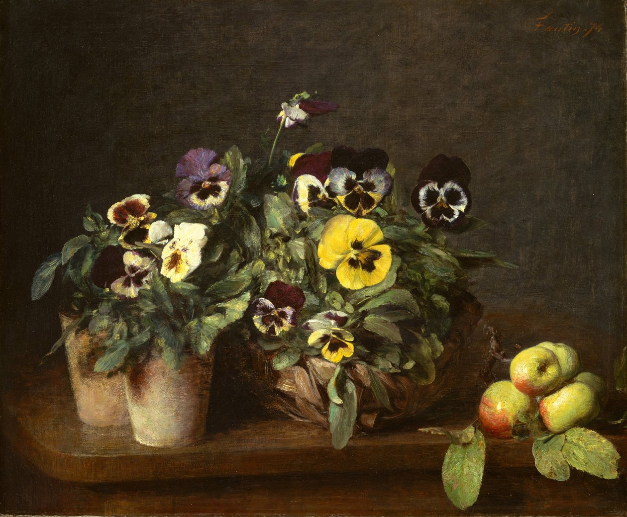 Hercai Menekşe ile Natürmort, 1874 by Ignace Henri Jean Fantin Latour