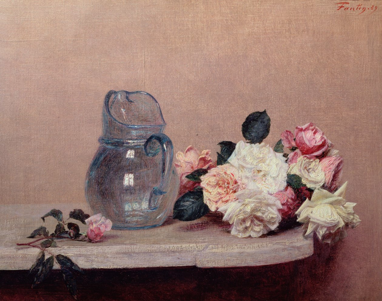 Güllü Natürmort, 1889 by Ignace Henri Jean Fantin Latour
