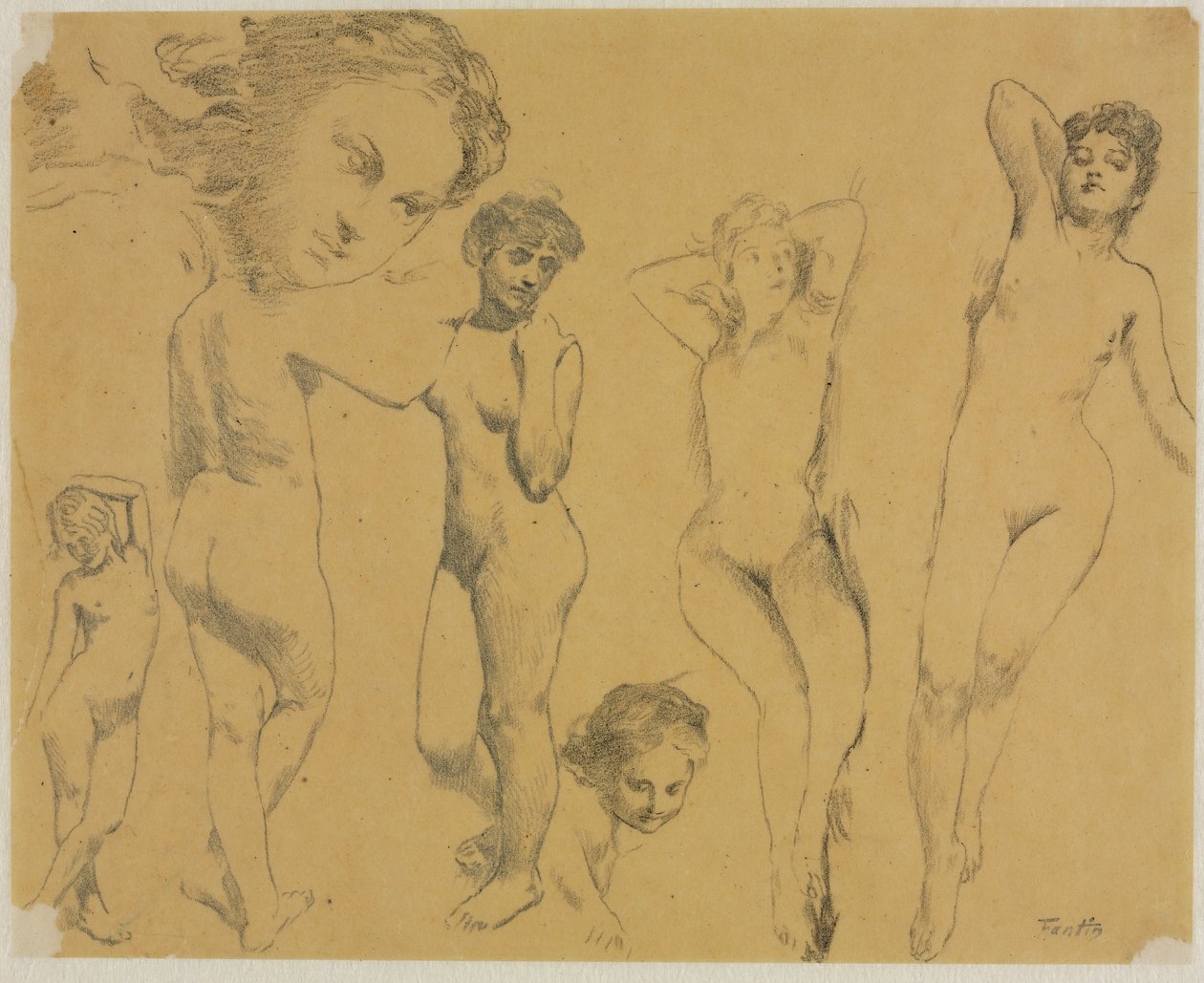 Çıplak Kadın Çalışmaları, c. 1895. by Ignace Henri Jean Fantin Latour