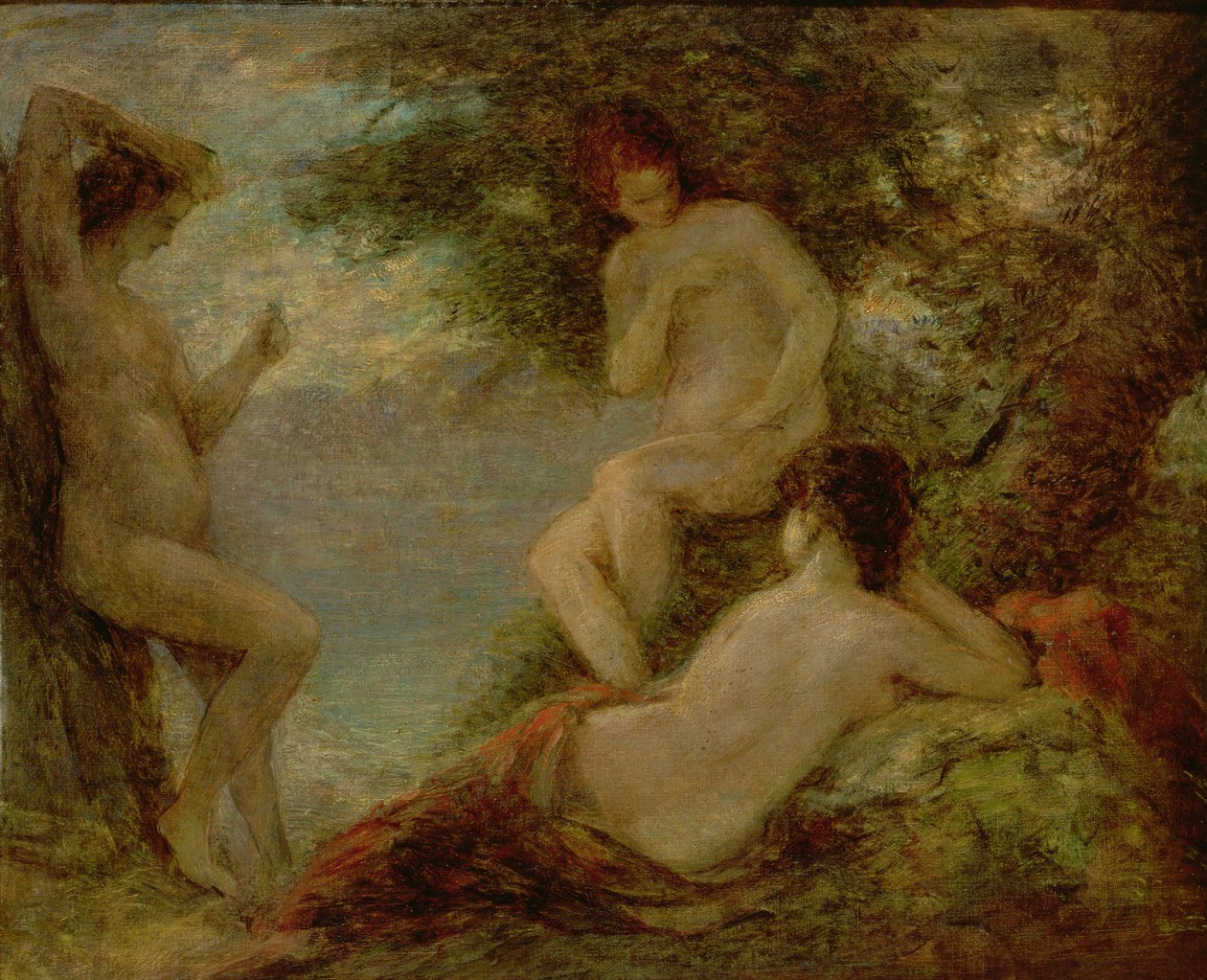 Yıkananlar, c.1904 (tuval üzerine yağlı boya) by Ignace Henri Jean Fantin Latour