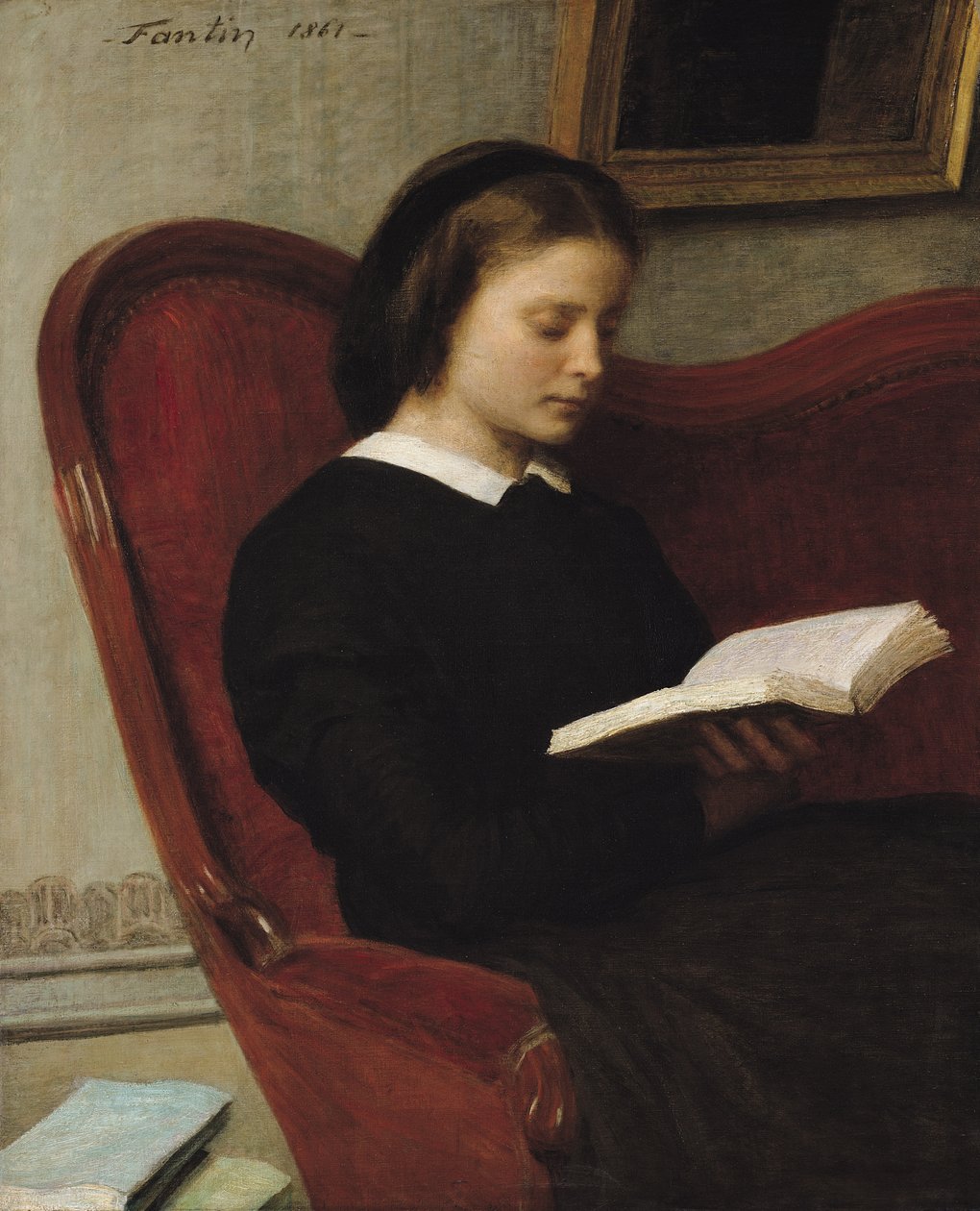 Okuyucu, 1861 by Ignace Henri Jean Fantin Latour