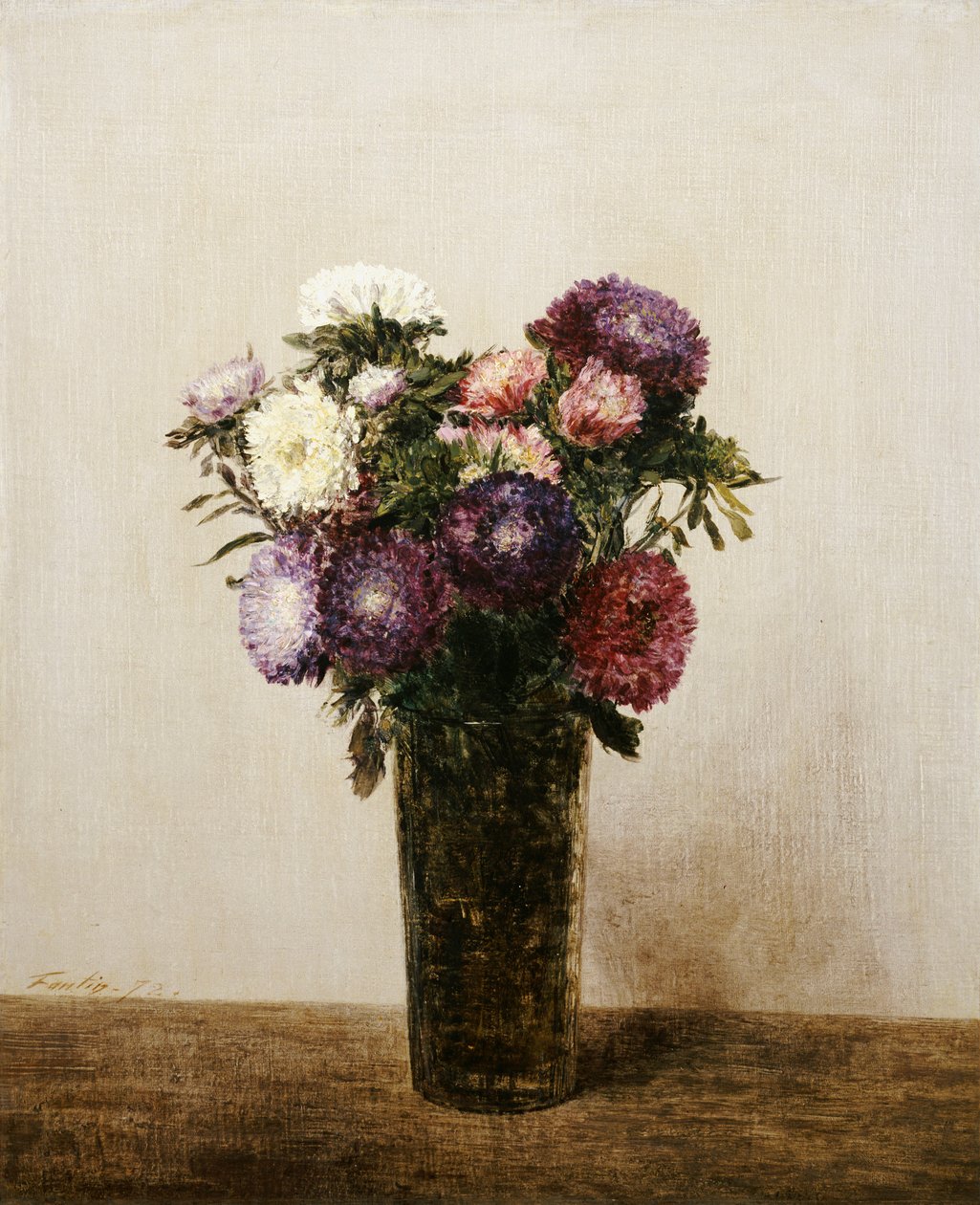 Çiçek Vazosu, 1872 by Ignace Henri Jean Fantin Latour