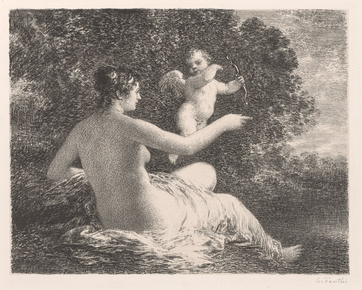 Venüs ve Aşk Tanrısı, 1896. by Ignace Henri Jean Fantin Latour