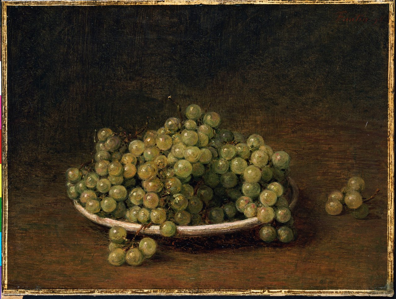 Bir tabakta beyaz üzüm by Ignace Henri Jean Fantin Latour