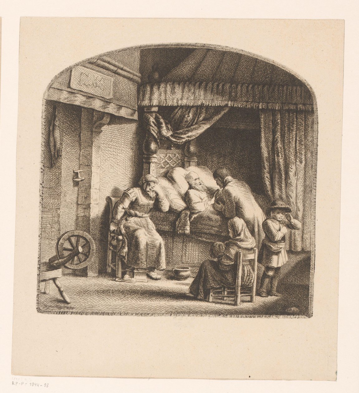 Yaşlı adam ölüm döşeğinde by Ignace Joseph de Claussin (attributed to)