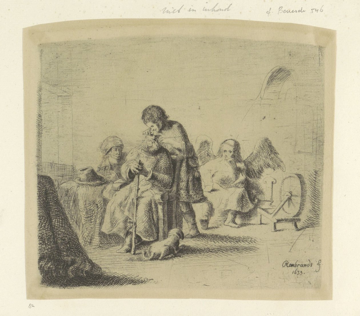 Genezing van de blinde Tobias Seksen beş orijinal baskının toplanması (seri başlığı) by Ignace Joseph de Claussin