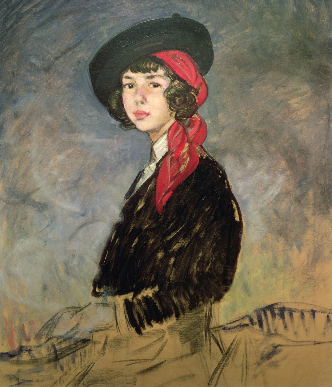 Alba Düşesi (d.1926) portresi için eskiz, 1939 (petrol) by Ignacio Zuloaga y Zabaleta