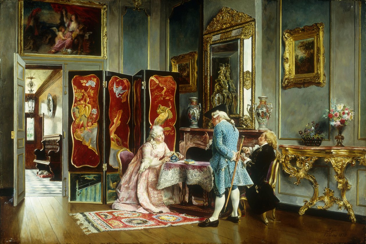 Zarif Bir İç Mekanda Figürler, 1879 by Ignacio Leon y Escosura