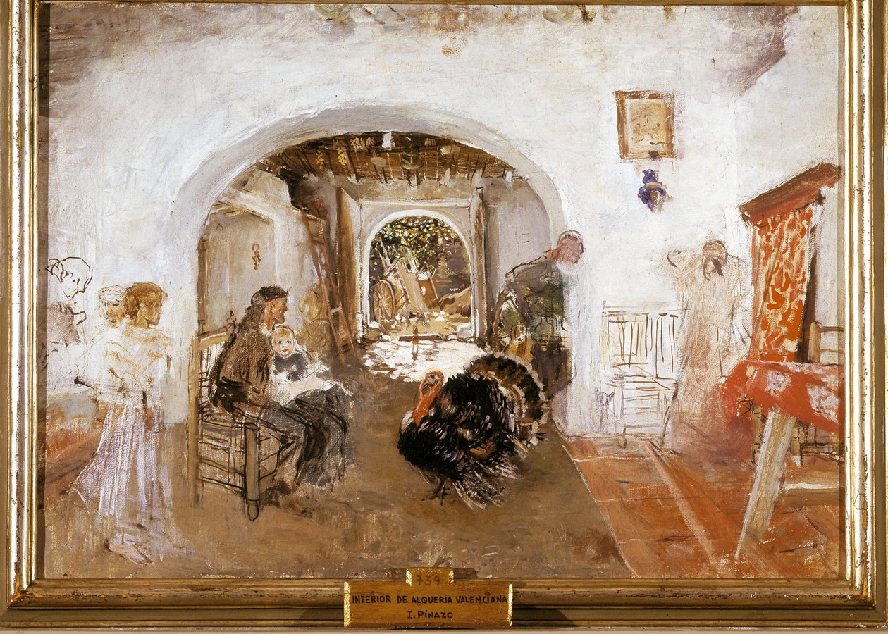 İspanya'nın Valencia kentinde bir çiftliğin içi. Ignacio PINAZO CAMARLENCH tarafından boyama by Ignacio Pinazo Camarlech