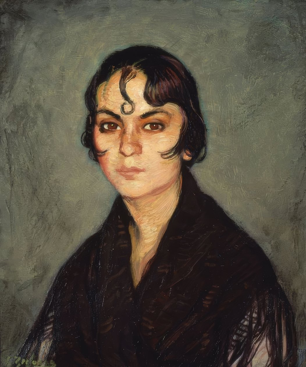 (ALNINDA KIVRIK KADIN) - YİRMİNCİ YÜZYIL by Ignacio Zuloaga y Zabaleta
