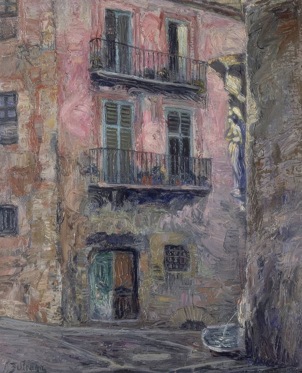 CALLE DEL ANGEL DE GERONA - 1931 - YAĞ / TUVAL - 80 × 67 CM by Ignacio Zuloaga y Zabaleta