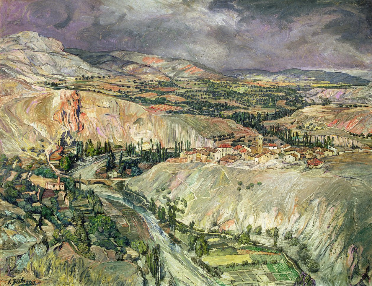 Navarra'da kırsal alan (karttaki yağ) by Ignacio Zuloaga y Zabaleta