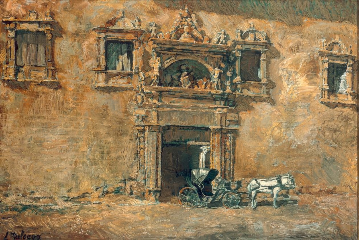 Das Portal des Palacio von Peñaranda de Duero by Ignacio Zuloaga y Zabaleta