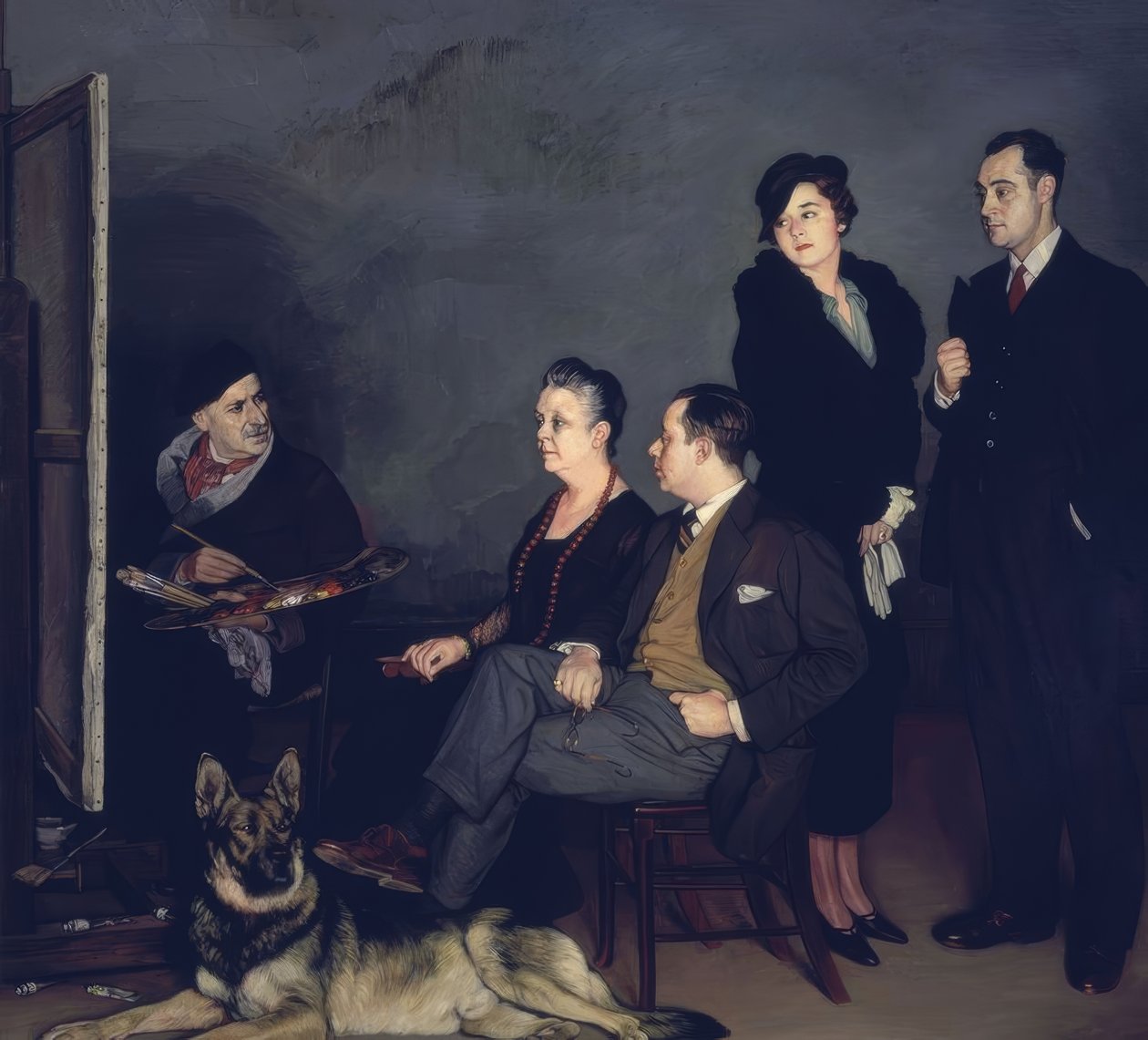 RESSAM VE AİLESİ - 1937 - OLEO / TUVAL by Ignacio Zuloaga y Zabaleta