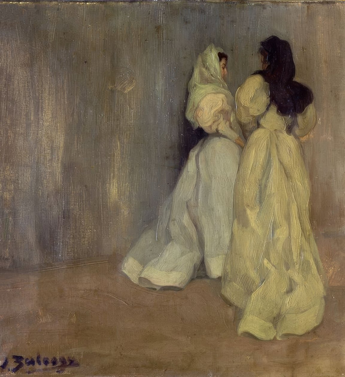 GRİLERDE ÇALIŞMA - İKİ KADIN - 1896 - YAĞ / TUVAL by Ignacio Zuloaga y Zabaleta