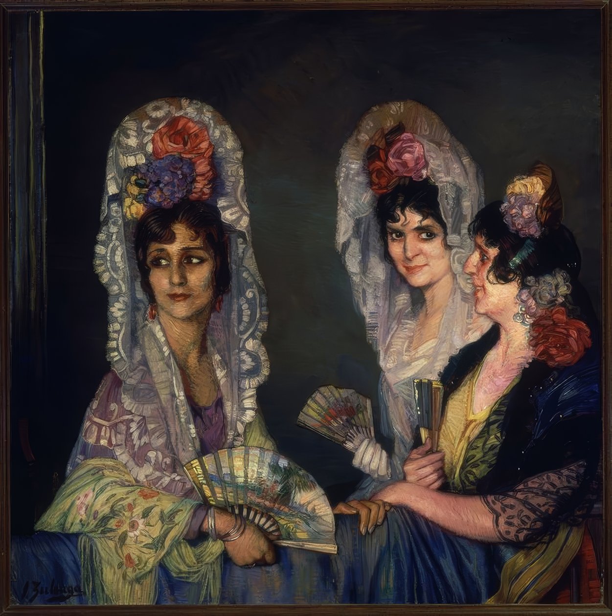 ÜÇ MANOLA - YİRMİ YÜZYIL - O / L - 109X110 CM by Ignacio Zuloaga y Zabaleta