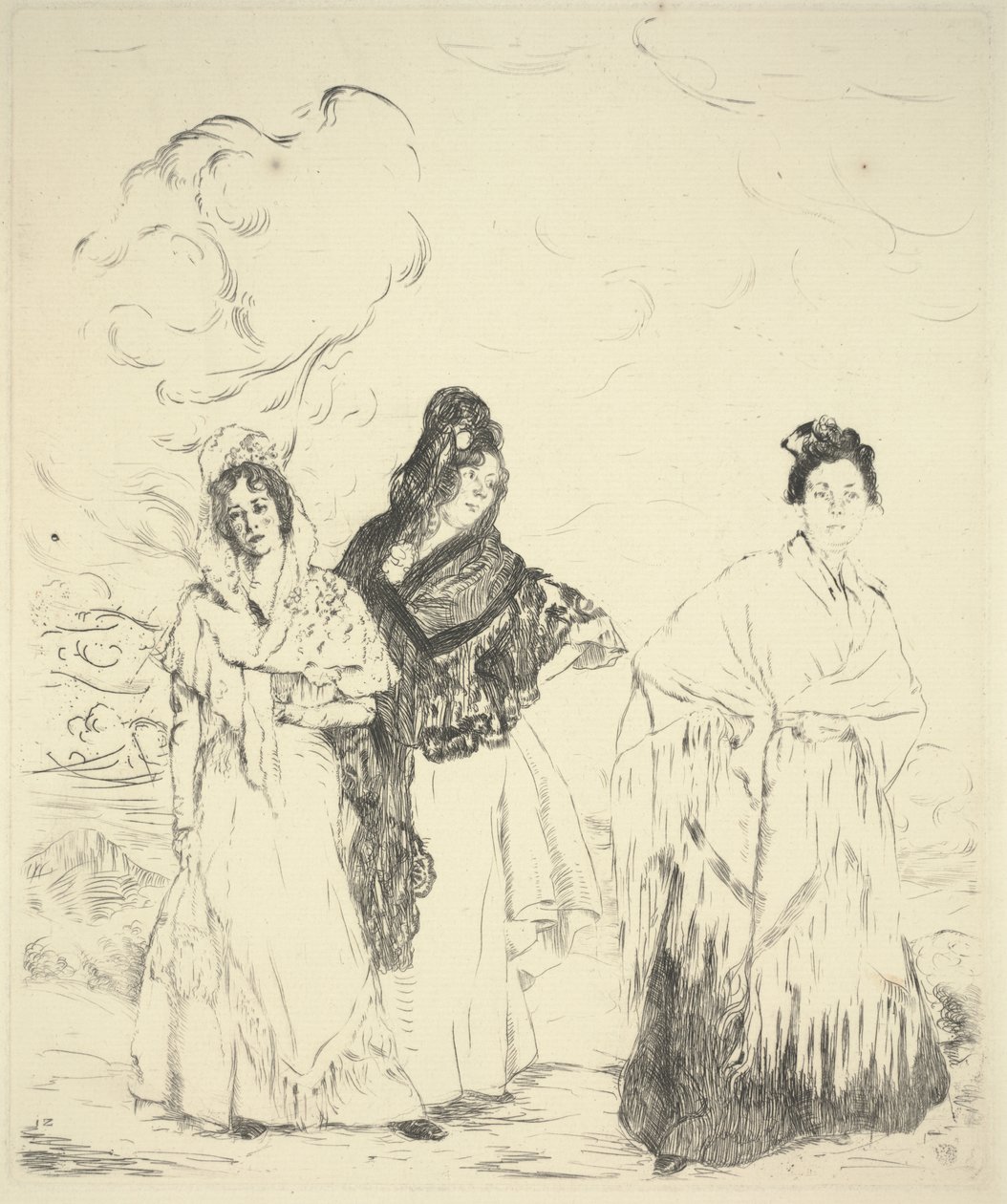 Las Manolas, c.1899 (kuru nokta) by Ignacio Zuloaga y Zabaleta