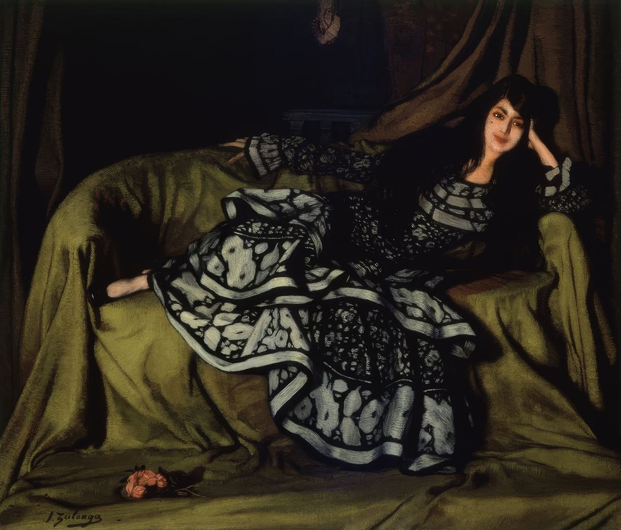 MARCELLE SOUTY TEKERLEKLİ ELBİSE - 1915 - 160 X 188 CM by Ignacio Zuloaga y Zabaleta