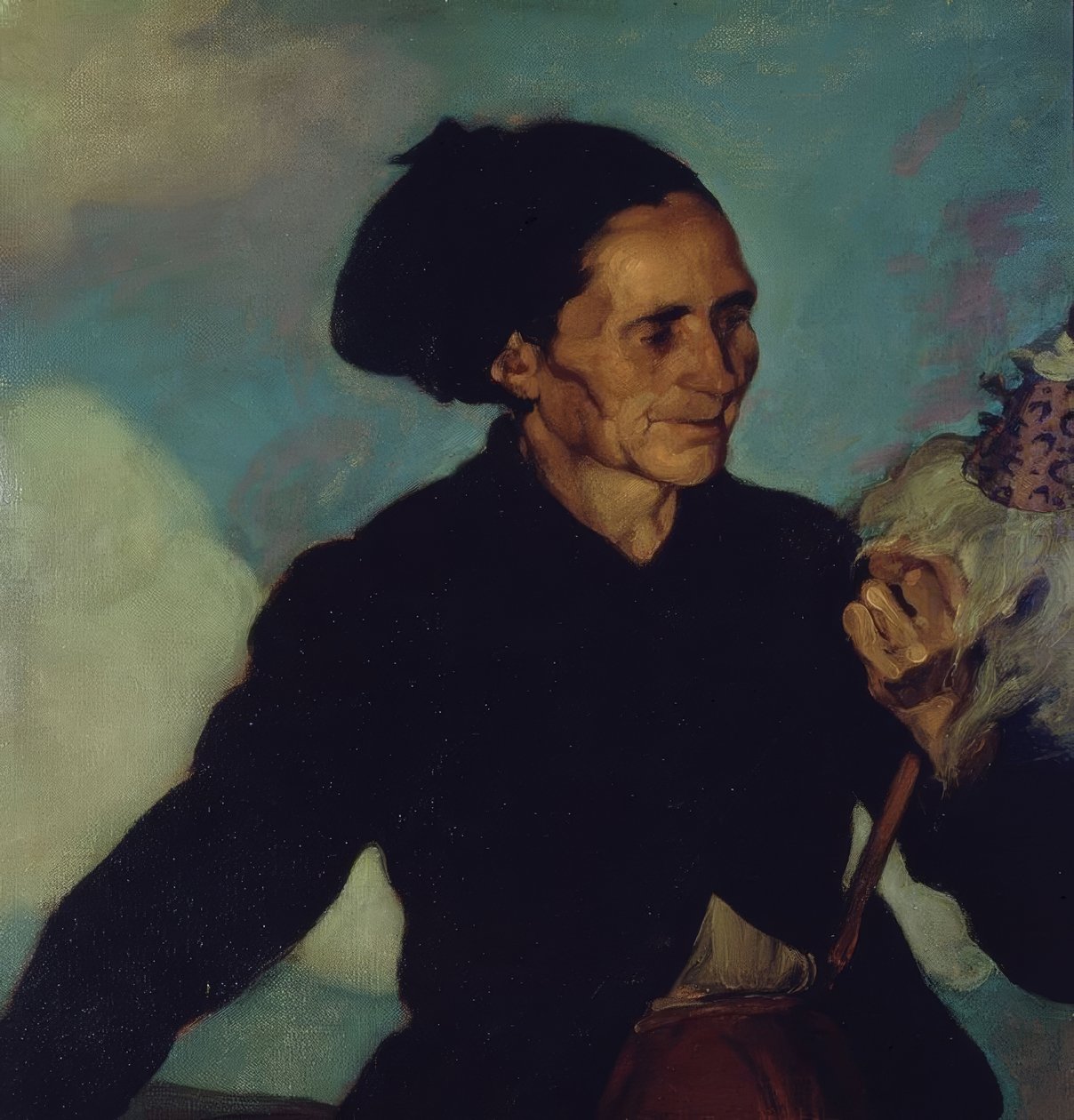 KADIN İPLİK - 1911 - O / L - 63X65 CM by Ignacio Zuloaga y Zabaleta