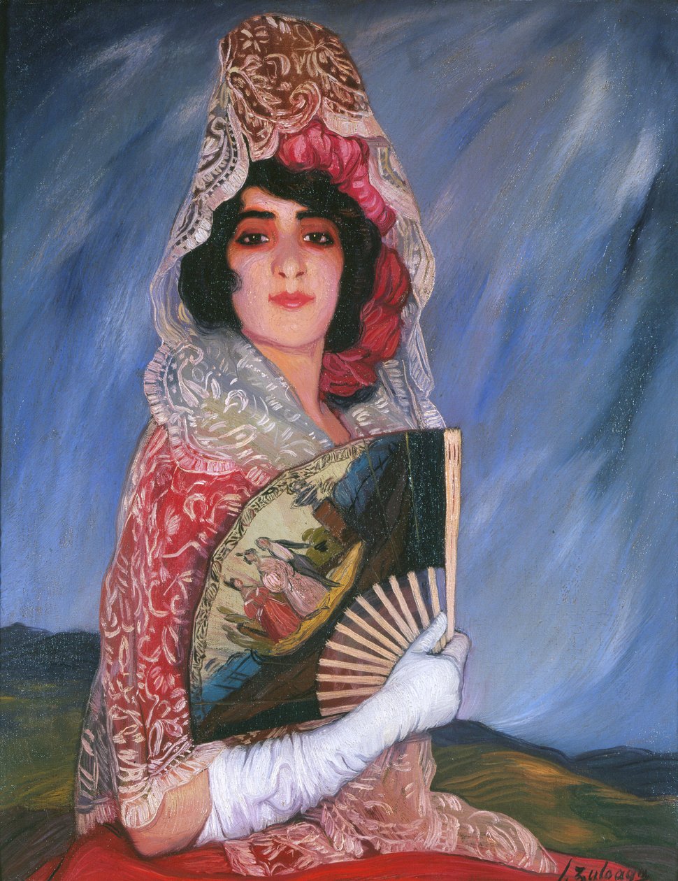 Mantilla ile Kuzenim Cándica, c. 1913. by Ignacio Zuloaga y Zabaleta
