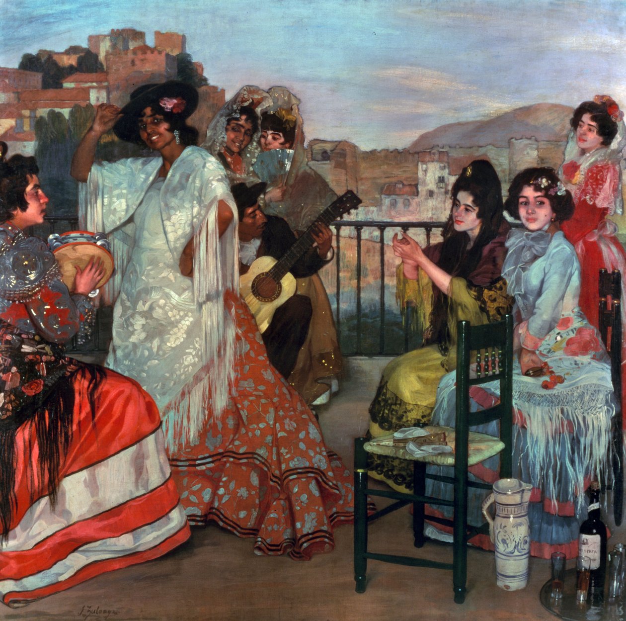 Balkonda gitar çalmak, c.1903 by Ignacio Zuloaga y Zabaleta