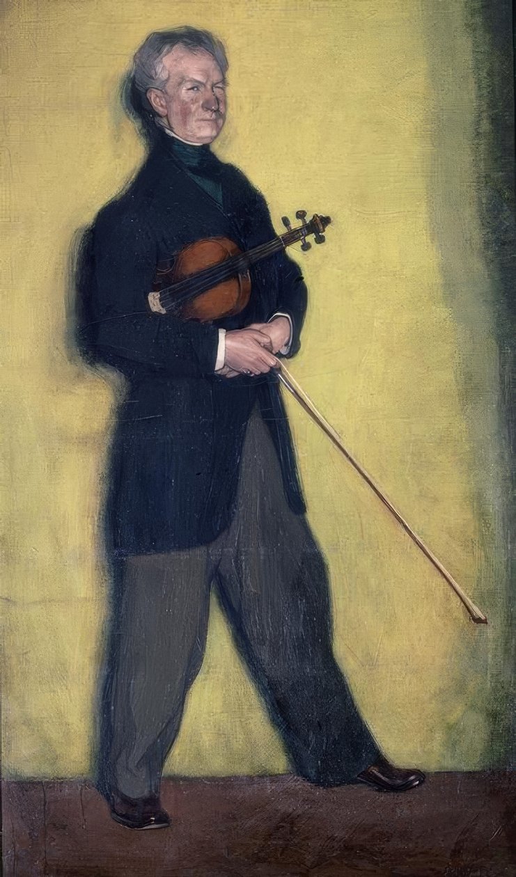 Kemancı Larrapide Portresi – 1910 – 185 × 111 cm – tuval üzerine yağlı boya by Ignacio Zuloaga y Zabaleta