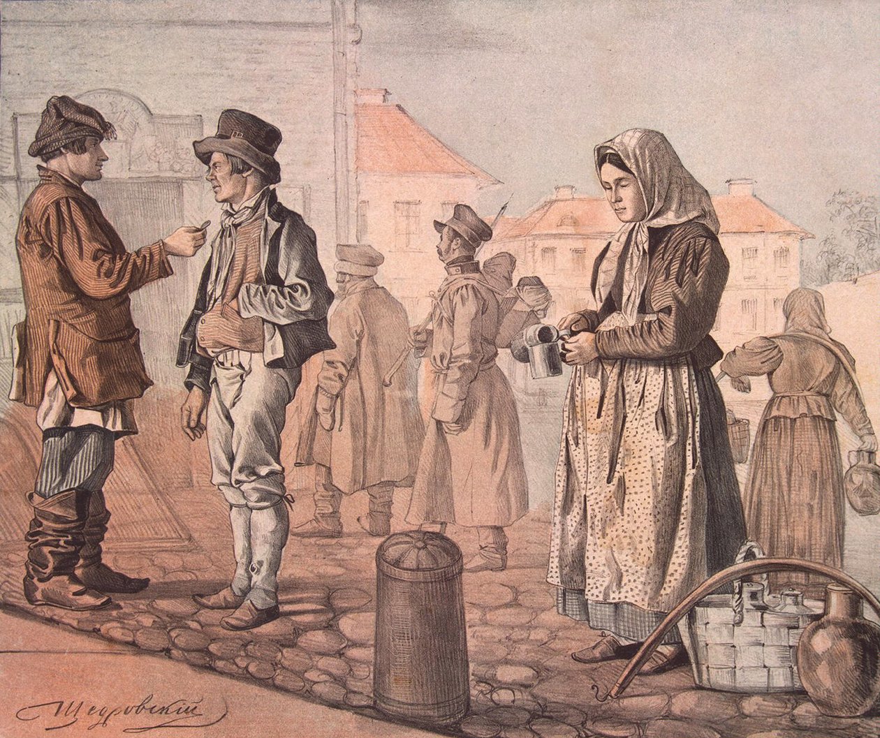 Sokak Sütü Satıcısı Bunlar Bizim Halkımız, 1842 by Ignati Stepanovich Shchedrovsky