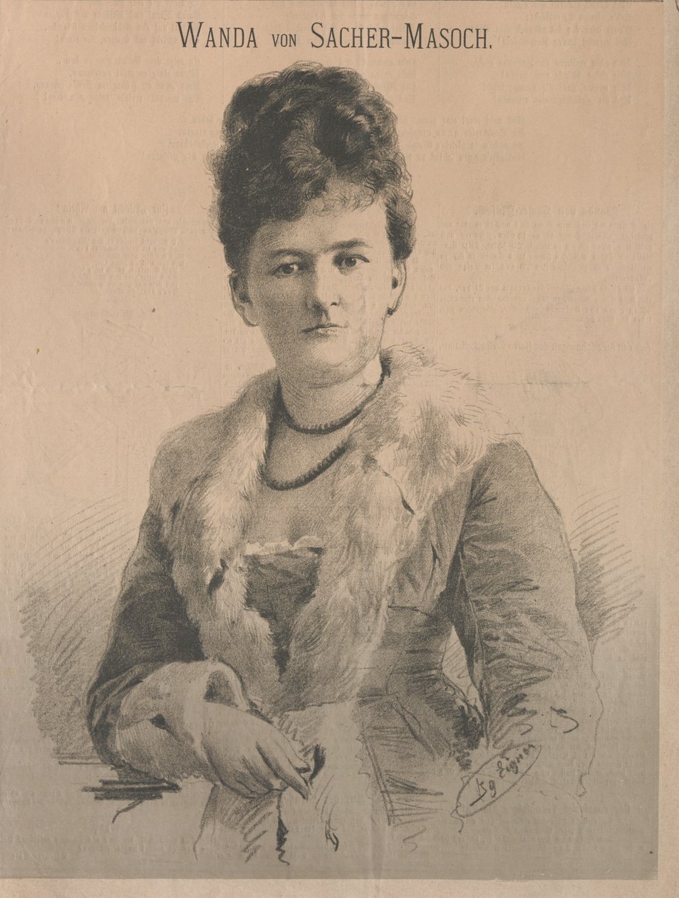 Yazar Wanda von Sacher-Masoch, kızlık soyadı Angelika Aurora Rümelin, 1879. by Ignaz Eigner