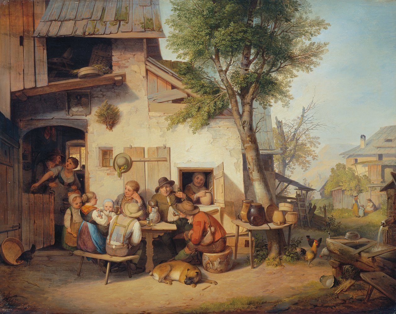 Köy meyhanesi önü by Ignaz Raffalt