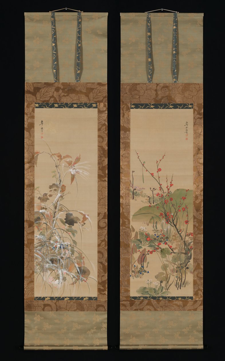 Dört Mevsimin Çiçekleri ve Kuşları, 19. yüzyılın ortaları. by Ikeda Koson