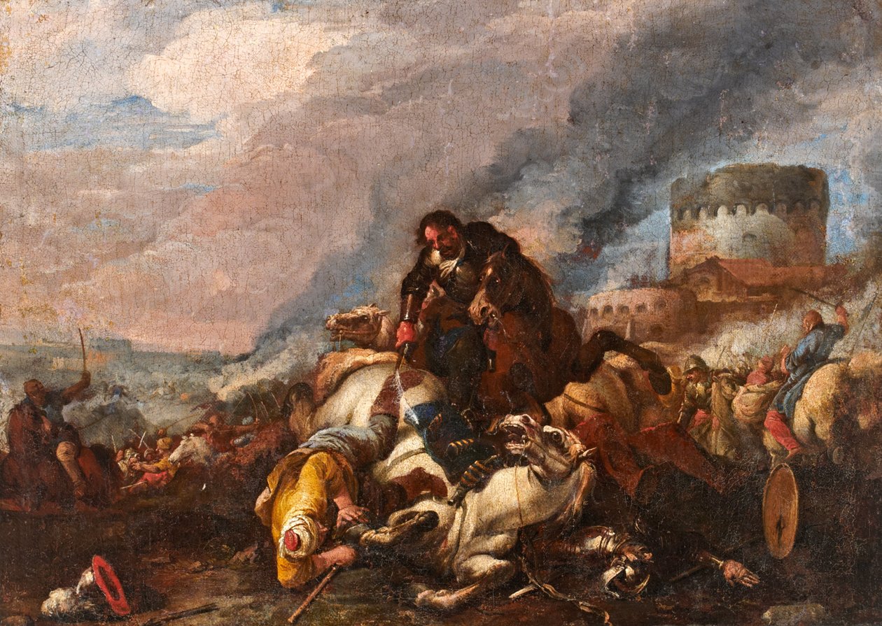Şövalyeler ve Türkler arasındaki savaş by Il Borgognone