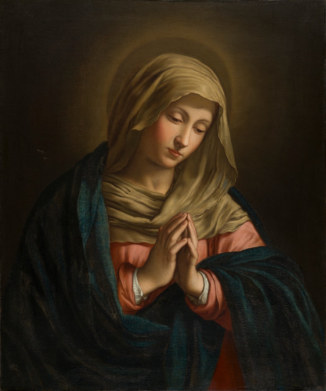 The Virgin at Prayer, c.1629-85 (tuval üzerine yağlı boya) by Il  Sassoferrato