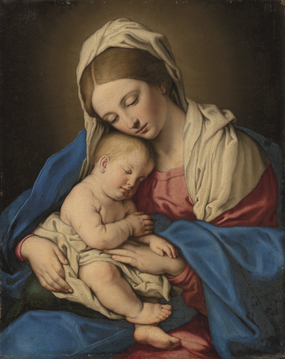 Madonna ve Çocuk (tuval üzerine yağlıboya) by Il (1609-85) Sassoferrato