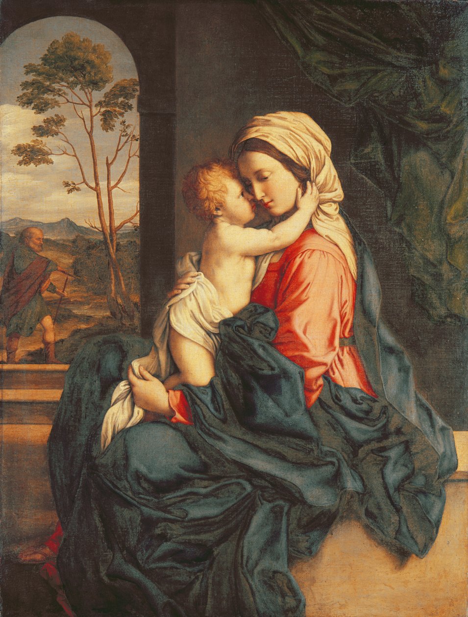Bakire ve Çocuk Kucaklayan c.1660-85 by Il Sassoferrato