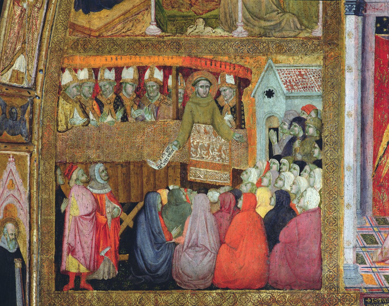 St. Francis, Umbria Piskoposları eşliğinde, Porziuncola