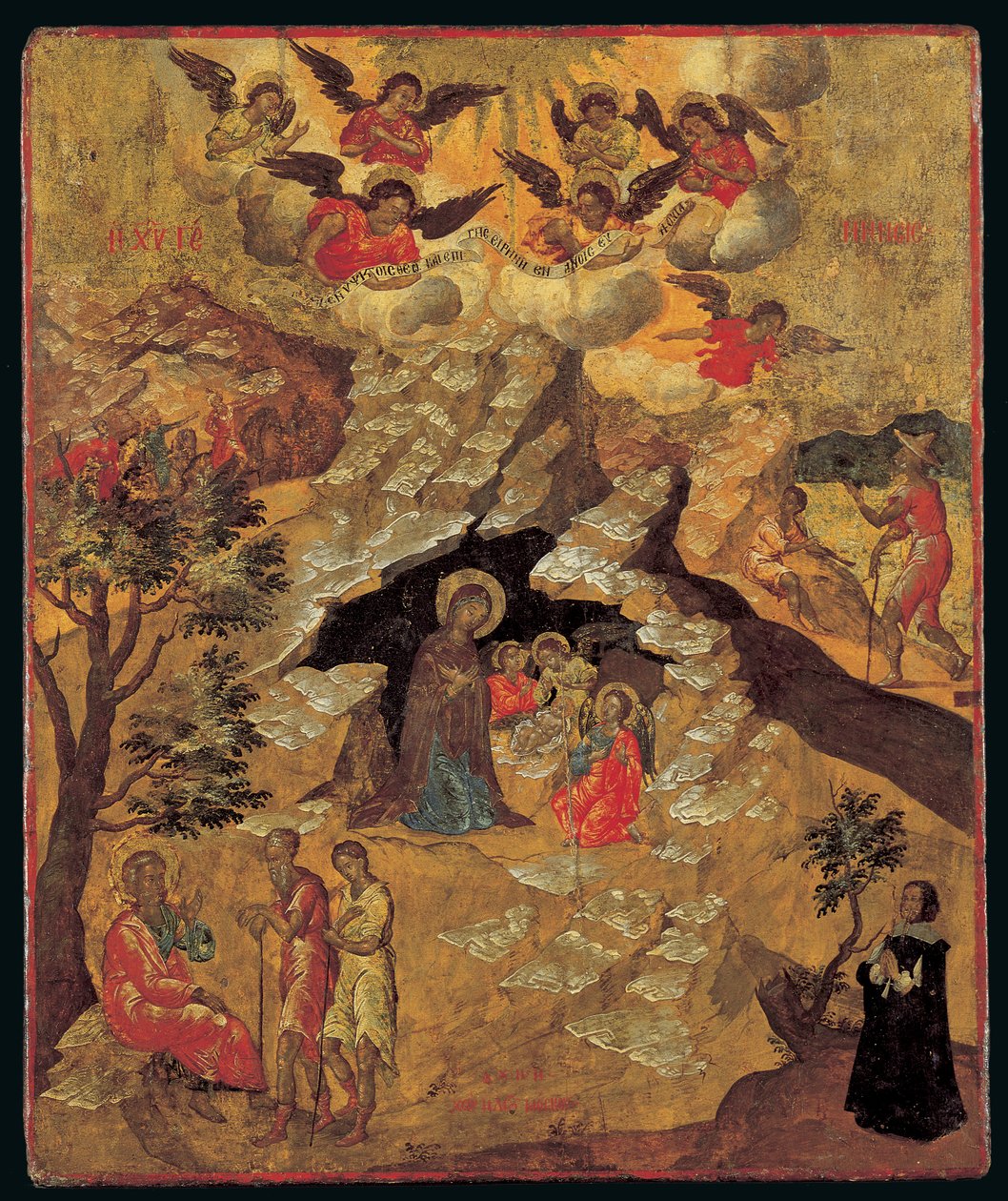 Doğuş, 1658 (panelde yumurta tempera) by Ilias Moskos