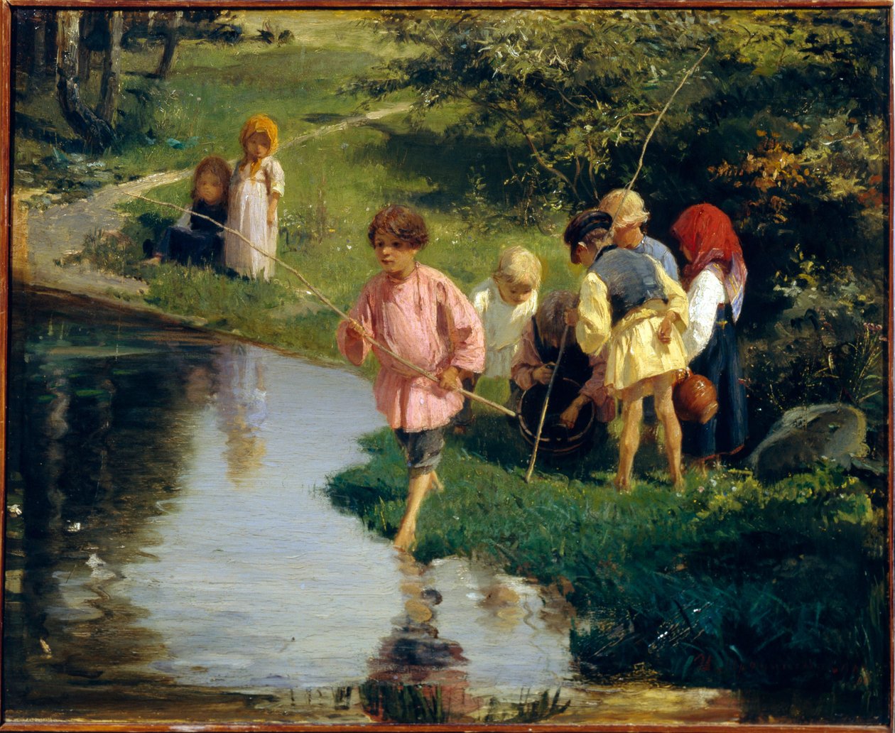 Çocuklar Balık Tutma by Illarion Mikhailovich Pryanishnikov