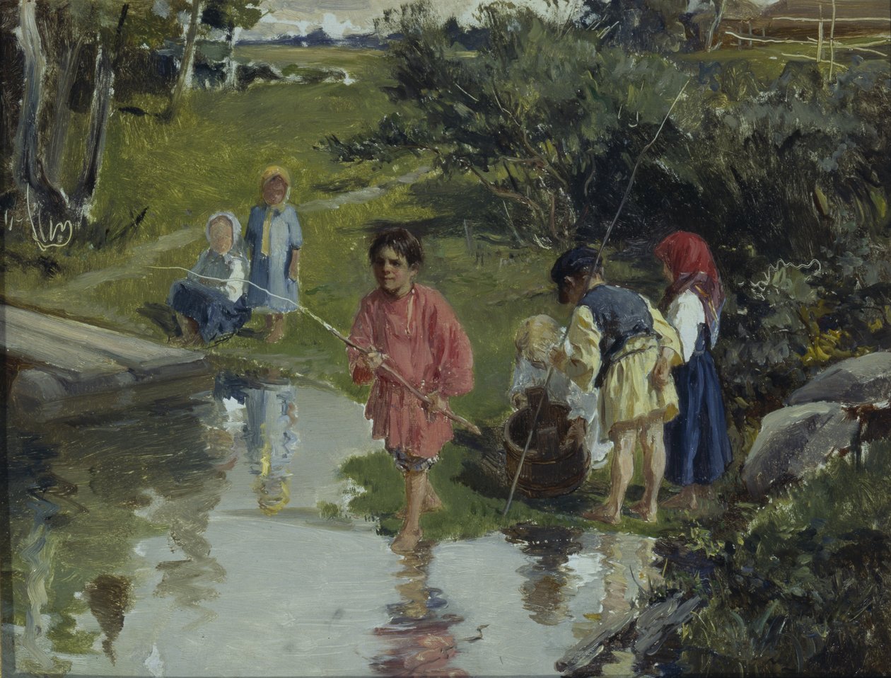 Balık Tutma Çocukları, 1882 by Illarion Mikhailovich Pryanishnikov