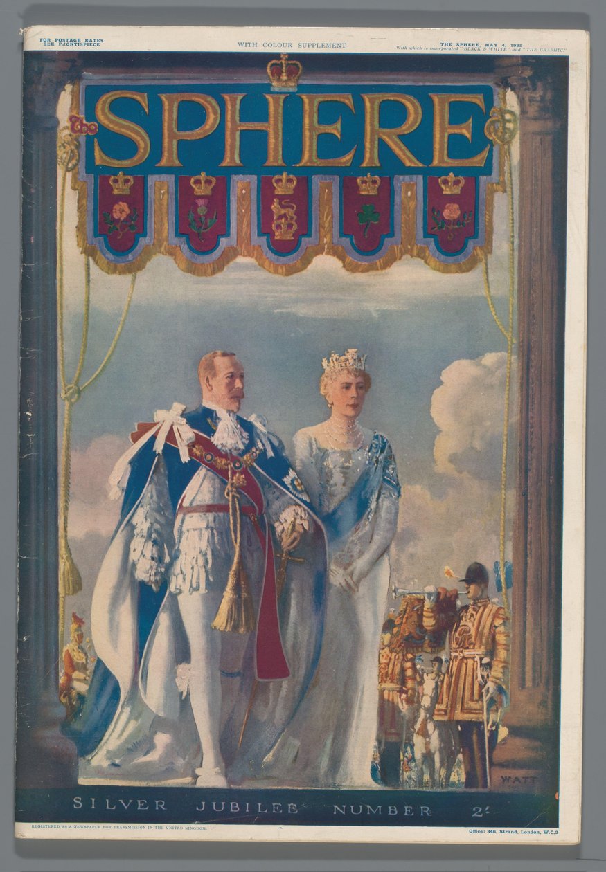 Kral V. George'un Gümüş Yıldönümü üzerine 4 Mayıs 1935 tarihli 'Küre' dergisinin kopyası The Sphere / Silver Jubilee Number (nesnedeki başlık) by Illustrated Newspapers Ltd.