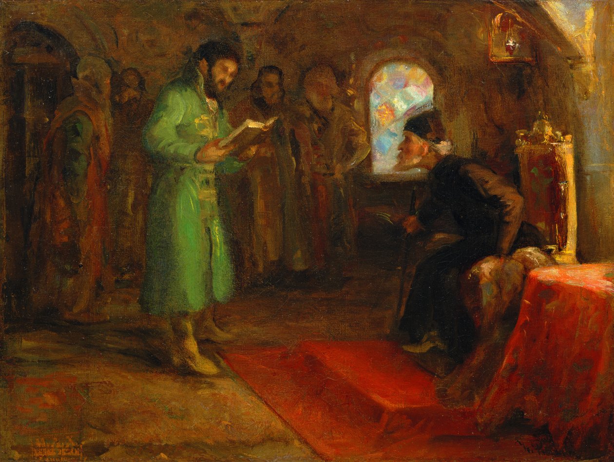 Korkunç İvan ile Boris Godunov by Ilya Efimovich Repin