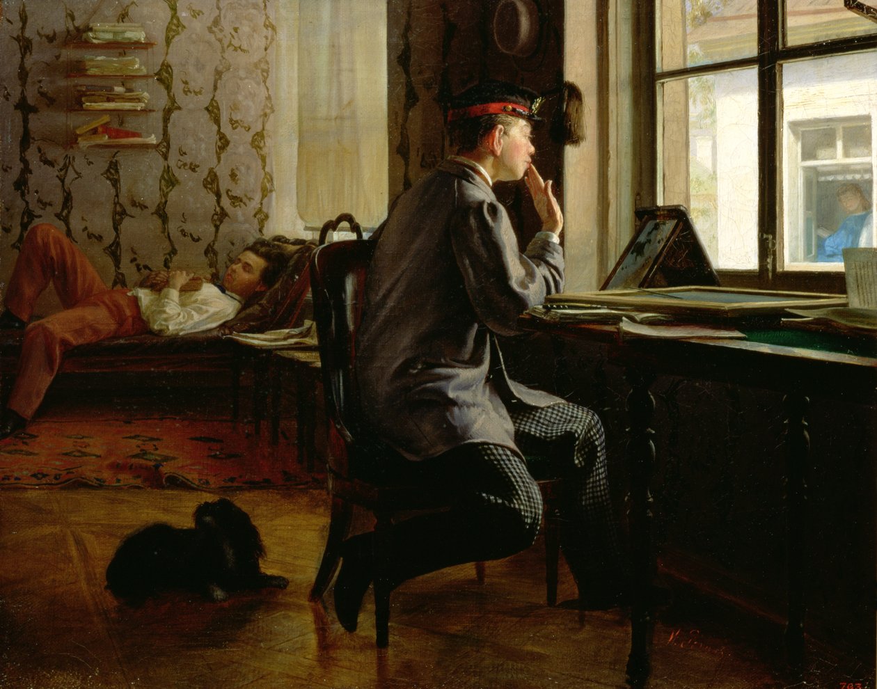 Sınavlara Hazırlık, 1864 by Ilya Efimovich Repin