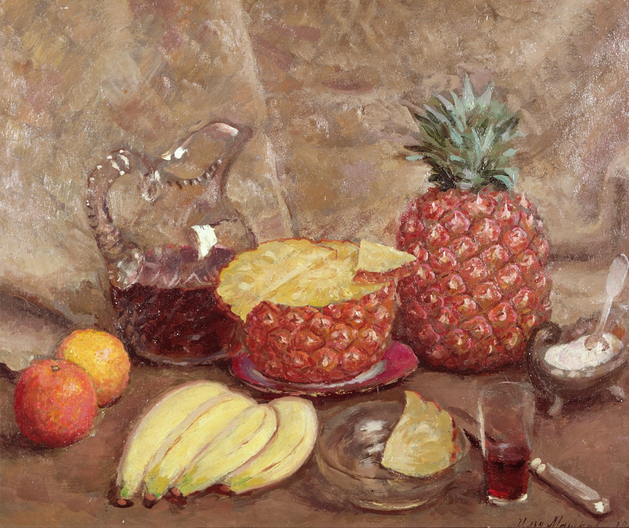 Still life with pineapples, 1938  by Ilya Ivanovich Mashkov