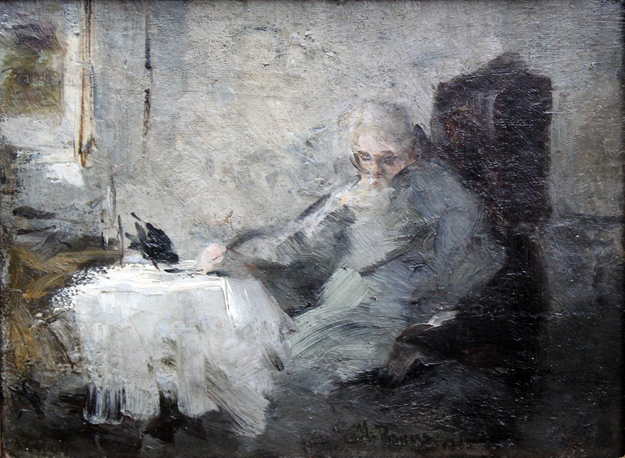 yaşlı adam ve kuzgun by Ilya Efimovich Repin