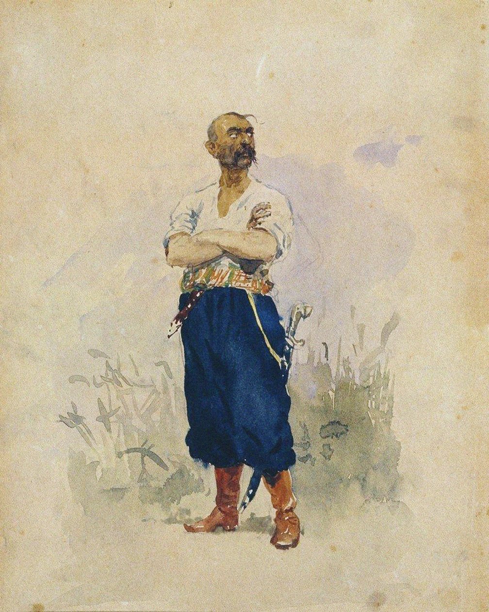 Bir Zaporozhian by Ilya Efimovich Repin