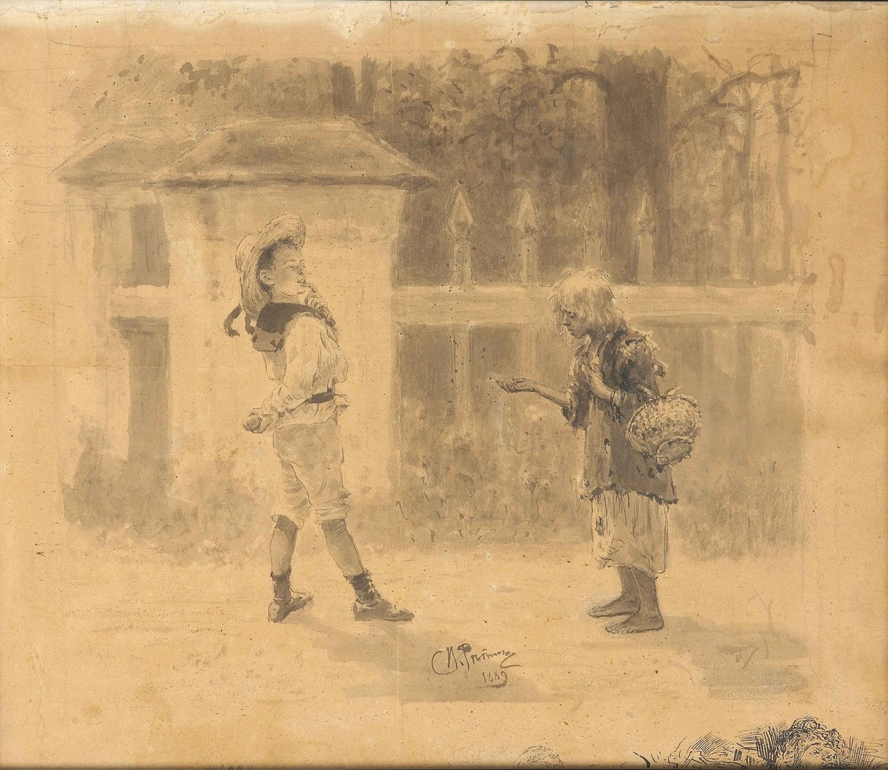 Kız yalvarıyor, 1889 by Ilya Efimovich Repin