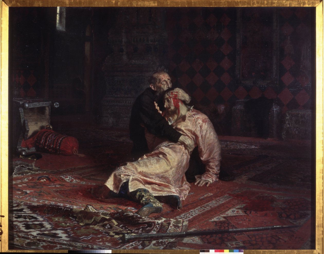 Korkunç IV. İvan (1530-1584), bir tartışma sırasında ölümcül şekilde yaraladığı oğlu İvan İvanoviç